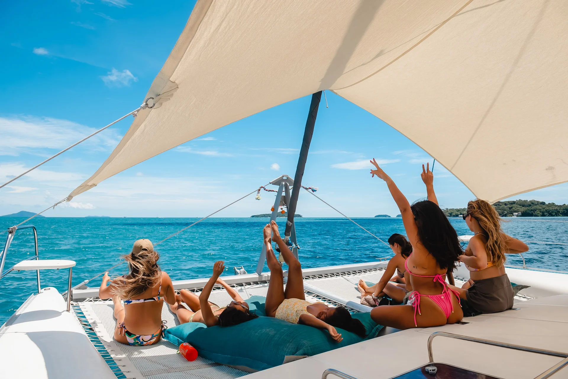 Guests enjoying the sun aboard SUMMER in the Andaman Sea